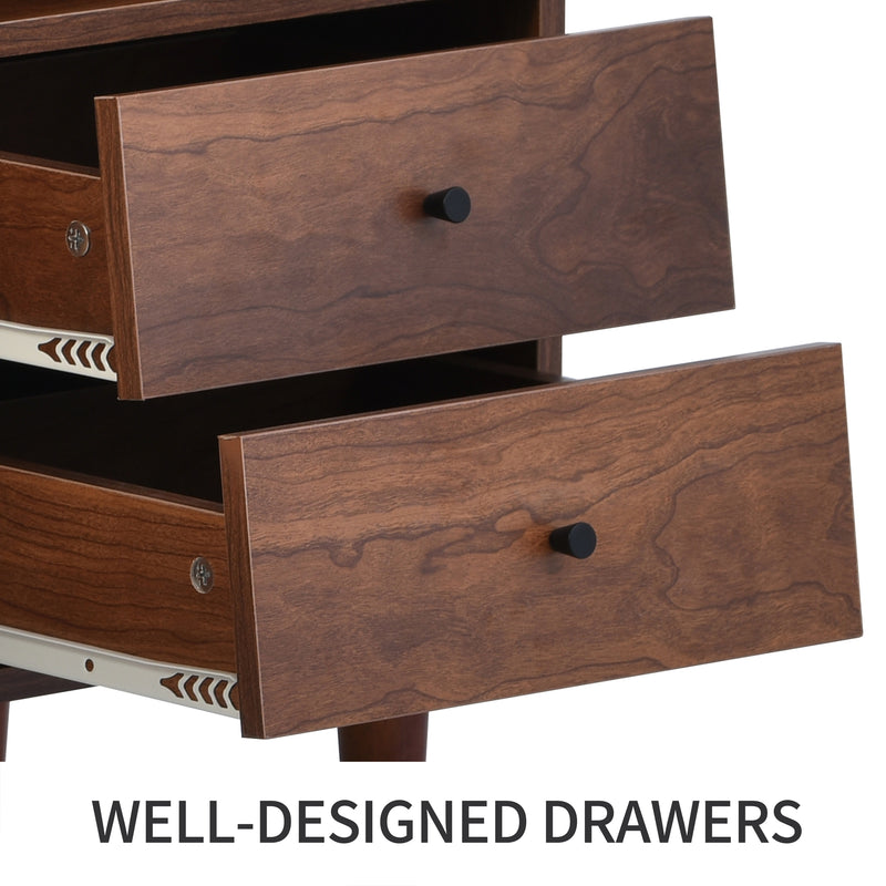 Buffet Style Ferme Moderne en Bois avec Portes en Rotin, Design Irrégulier et Étagères Ajustables (130x40x75.5cm) SCRENKU