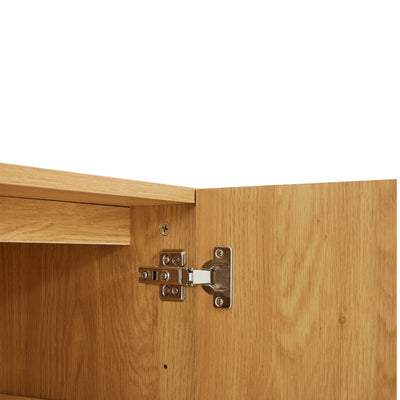 Commode/Buffet Moderne Naturel avec Étagère Réglable et Structure Métallique Robuste VAIKNELS