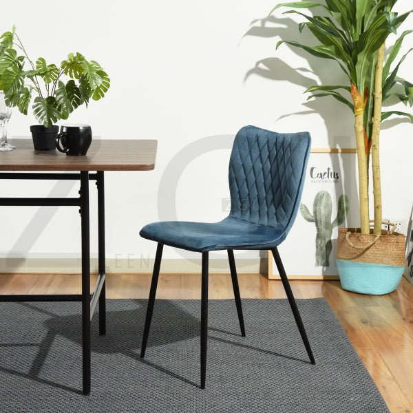 DURSO VELVET BLUE BLACK LEG