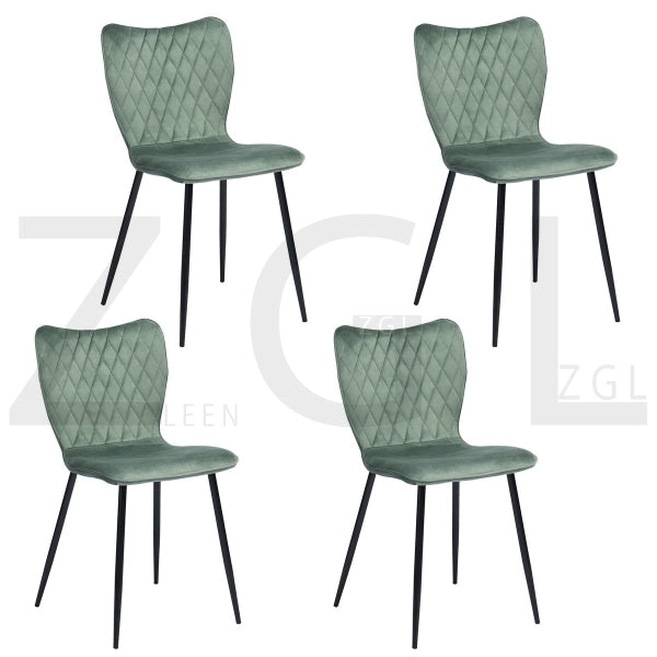 DURSO VELVET GREEN BLACK LEG
