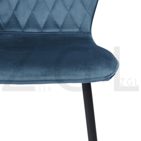 DURSO VELVET BLUE BLACK LEG
