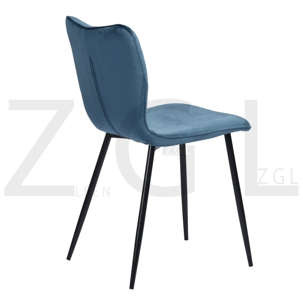 DURSO VELVET BLUE BLACK LEG
