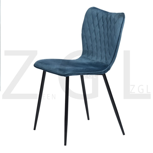 DURSO VELVET BLUE BLACK LEG
