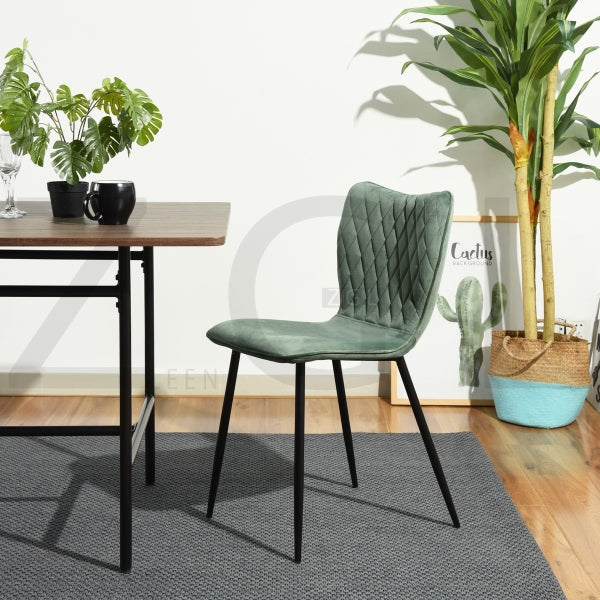 DURSO VELVET GREEN BLACK LEG