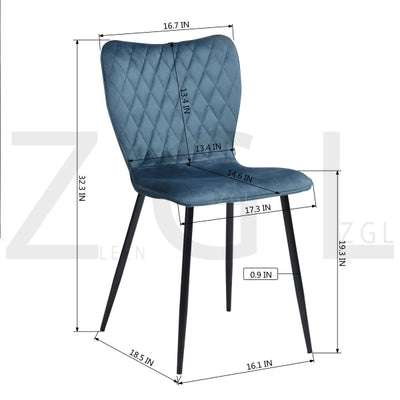 DURSO VELVET BLUE BLACK LEG