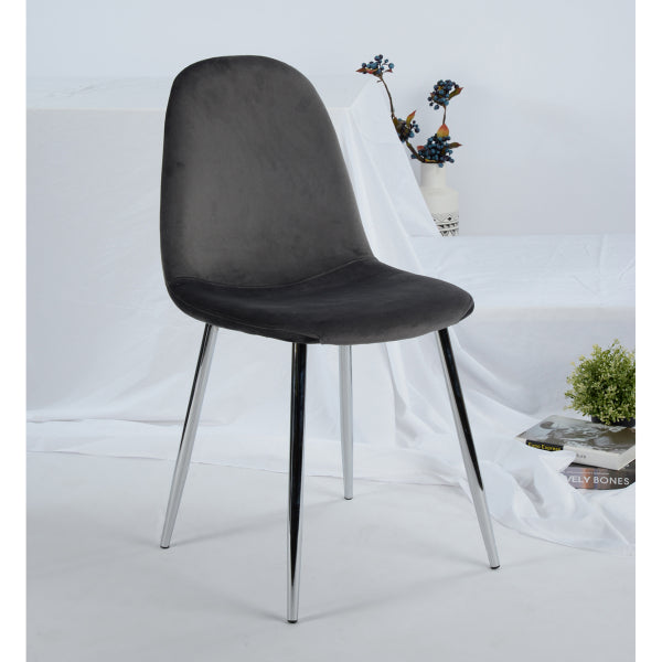 Charlton Velvet Grey Chromed