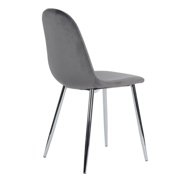 Charlton Velvet Grey Chromed