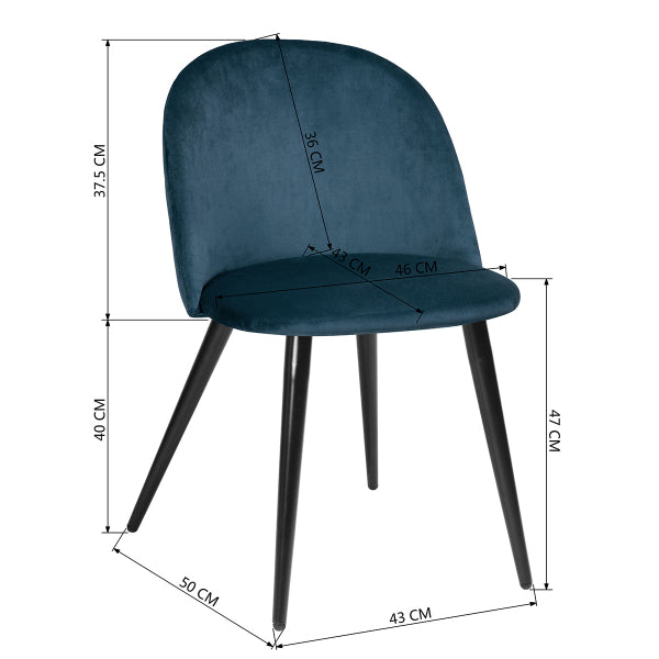 ZOMBA VELVET NAVYBLUE BLACK LEG A