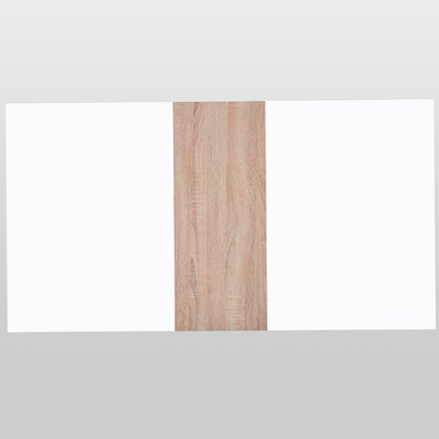 Table à Manger Extensible Moderne Bicolore (Blanc Mat & Bois Naturel) - Acier et MDF - Pour Maison et Bureau THANPHIKS