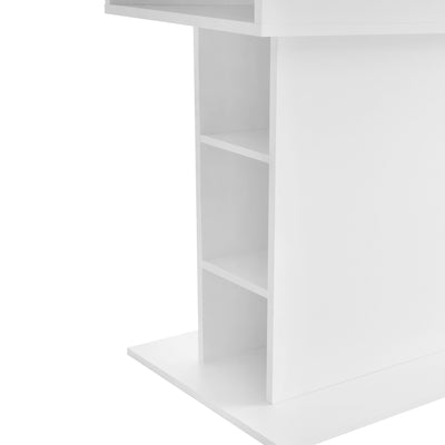 Table à Manger Extensible Blanche Moderne avec Espace de Rangement Intégré DRUUKIED
