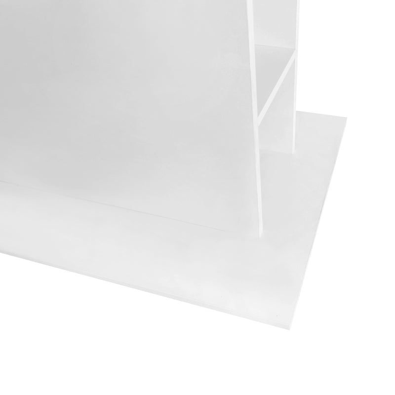 Table à Manger Extensible Blanche Moderne avec Espace de Rangement Intégré DRUUKIED