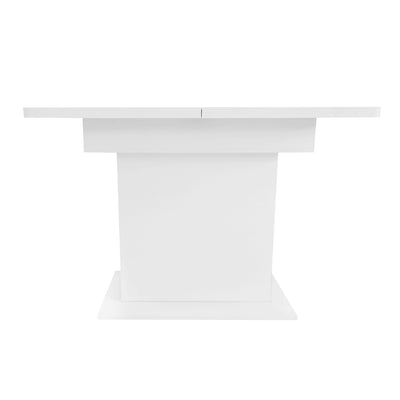 Table à Manger Extensible Blanche Moderne avec Espace de Rangement Intégré DRUUKIED