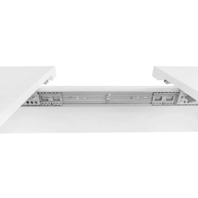 Table à Manger Extensible Blanche Moderne avec Espace de Rangement Intégré DRUUKIED