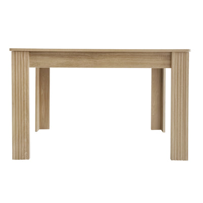 Table de Salle à Manger Moderne en Effet Chêne Naturel - Pieds Sculptés SUKNIEKS