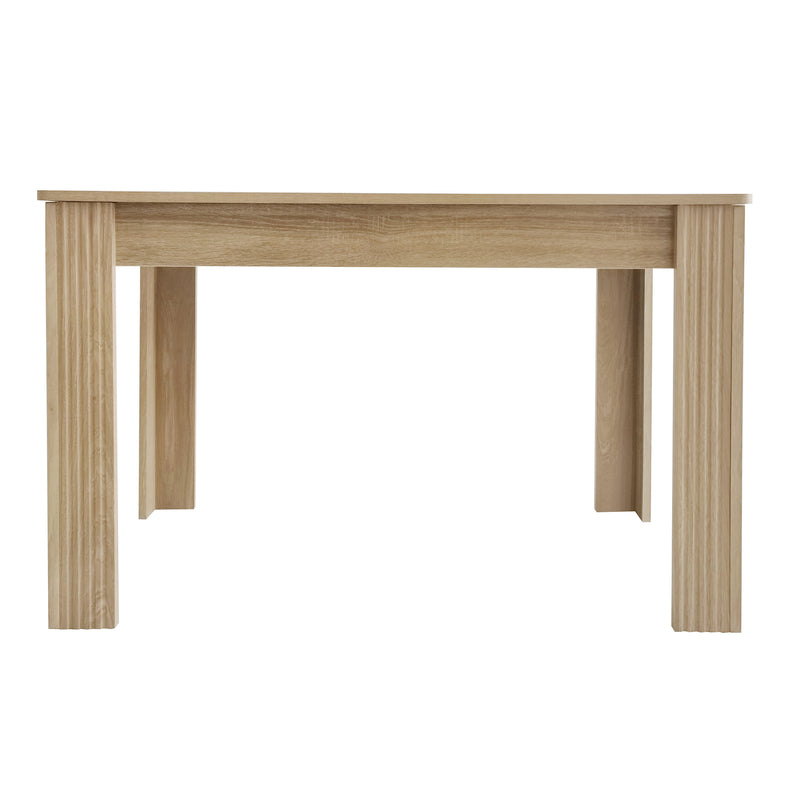 Table de Salle à Manger Moderne en Effet Chêne Naturel - Pieds Sculptés SUKNIEKS