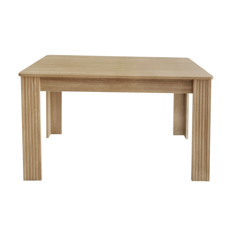 Table de Salle à Manger Moderne en Effet Chêne Naturel - Pieds Sculptés SUKNIEKS