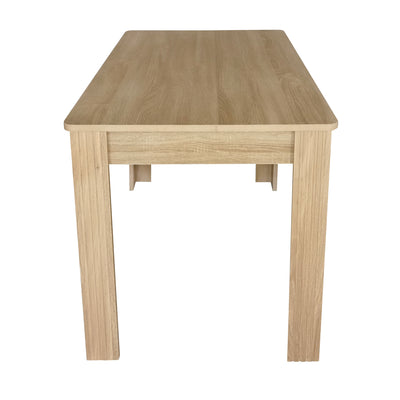 Table de Salle à Manger Moderne en Effet Chêne Naturel - Pieds Sculptés SUKNIEKS