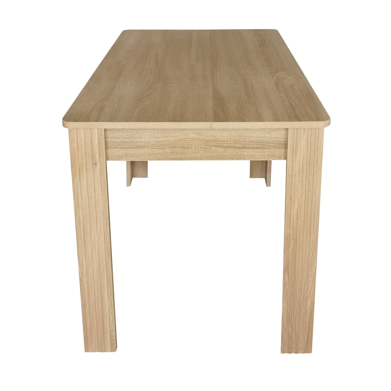 Table de Salle à Manger Moderne en Effet Chêne Naturel - Pieds Sculptés SUKNIEKS