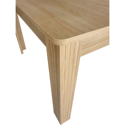 Table de Salle à Manger Moderne en Effet Chêne Naturel - Pieds Sculptés SUKNIEKS