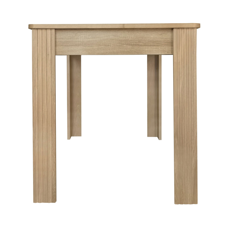Table de Salle à Manger Moderne en Effet Chêne Naturel - Pieds Sculptés SUKNIEKS