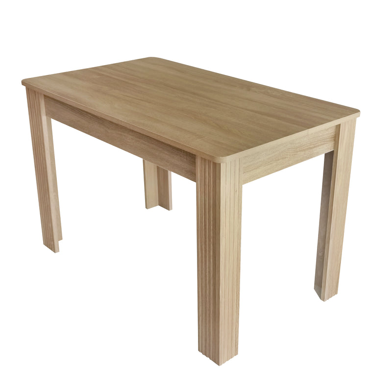 Table de Salle à Manger Moderne en Effet Chêne Naturel - Pieds Sculptés SUKNIEKS