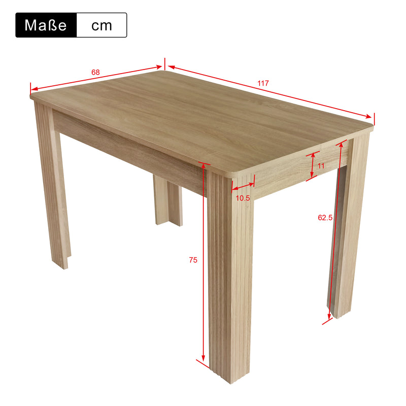 Table de Salle à Manger Moderne en Effet Chêne Naturel - Pieds Sculptés SUKNIEKS