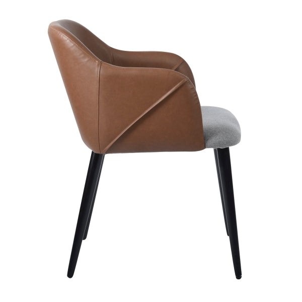 ALDRIDGE BROWN PU GREY FABRIC
