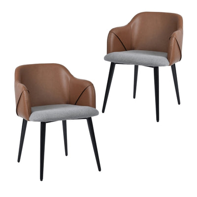 ALDRIDGE BROWN PU GREY FABRIC