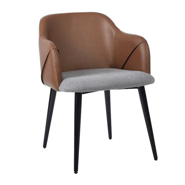 ALDRIDGE BROWN PU GREY FABRIC