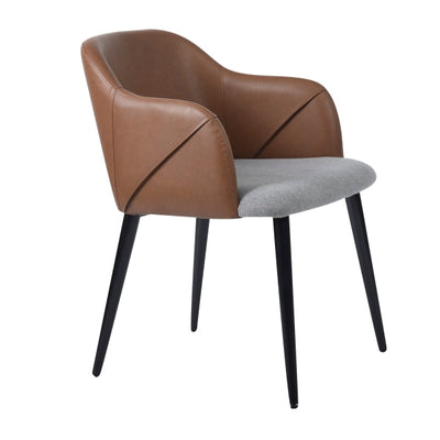 ALDRIDGE BROWN PU GREY FABRIC