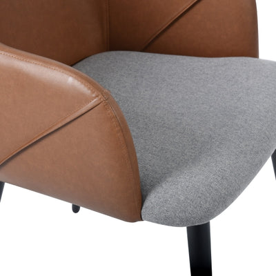 ALDRIDGE BROWN PU GREY FABRIC