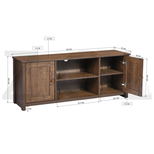 FAVRE TV STAND LONG SMALL VINTAGE BROWN