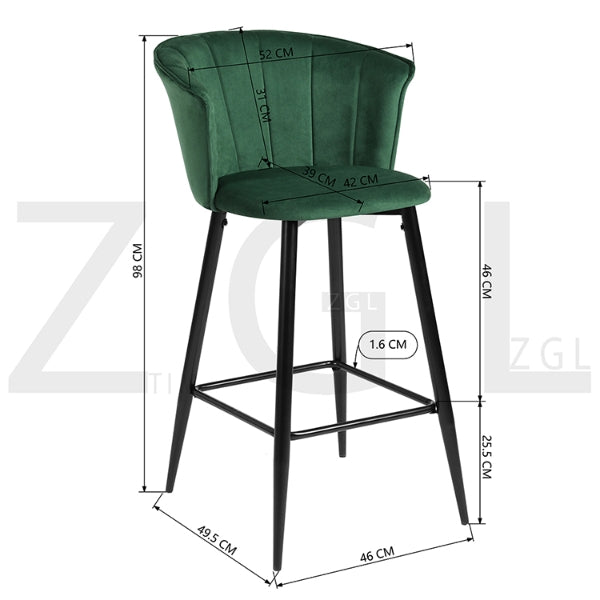 DONCIC BAR CHAIR DARK GREEN UKFR
