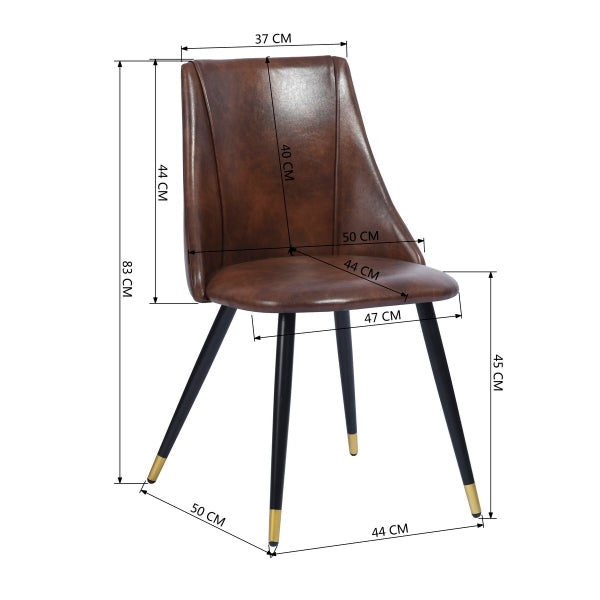 SMEG DARK BROWN PU BLACK GOLD LEG