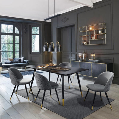 ZOMBA GREY VELVET BLACK GOLD LEG