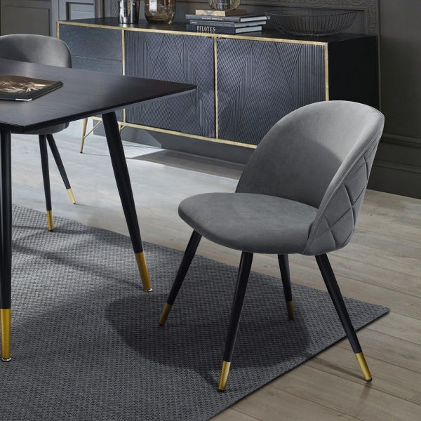 ZOMBA GREY VELVET BLACK GOLD LEG