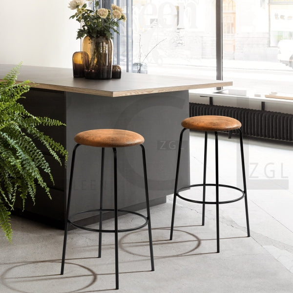HAMER BARSTOOL SUEDE BROWN