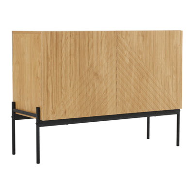 Commode/Buffet Moderne Naturel avec Étagère Réglable et Structure Métallique Robuste VAIKNELS