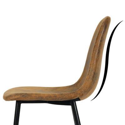 Set of 4 vintage Scandinavian dining chairs in retro brown suede CHARLTON SUEDE NL 2PCS