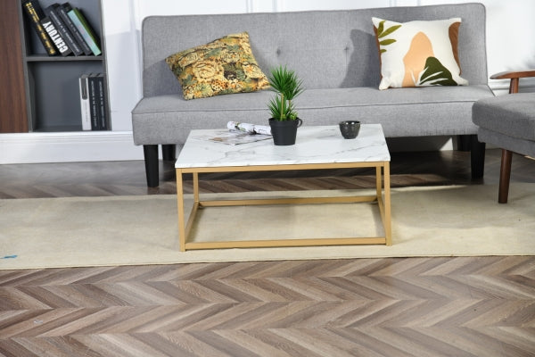 FACTO SQUARE COFFEE TABLE MARBLE GOLD LEG A