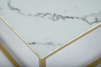 FACTO SQUARE COFFEE TABLE MARBLE GOLD LEG A
