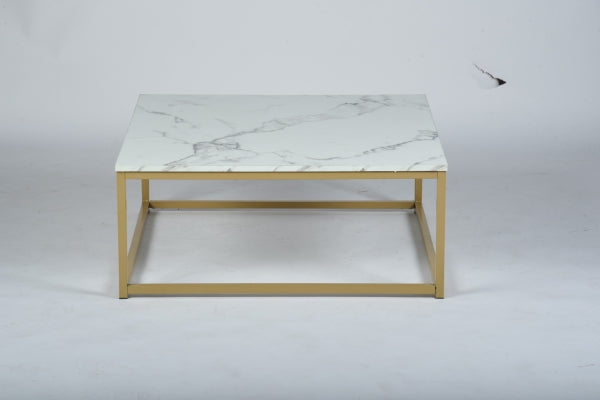 FACTO SQUARE COFFEE TABLE MARBLE GOLD LEG A