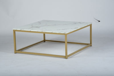 FACTO SQUARE COFFEE TABLE MARBLE GOLD LEG A