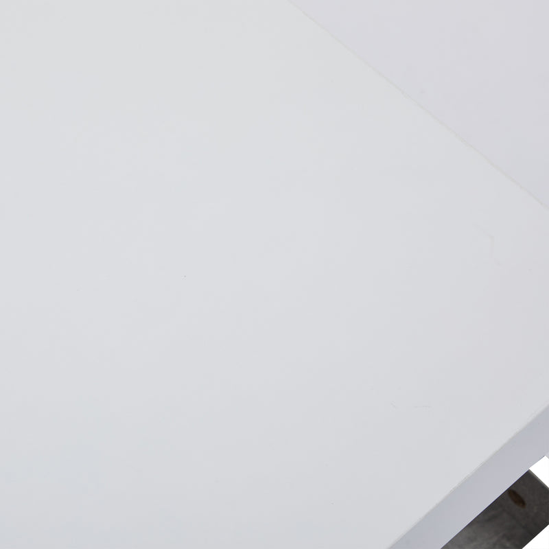 Table Basse Pivotante Blanche et Effet Marbre Double Couche avec Rangement Intégré ACHO