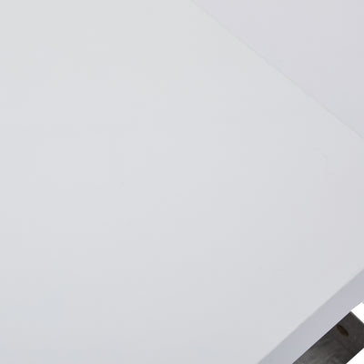 Table Basse Pivotante Blanche et Effet Marbre Double Couche avec Rangement Intégré ACHO