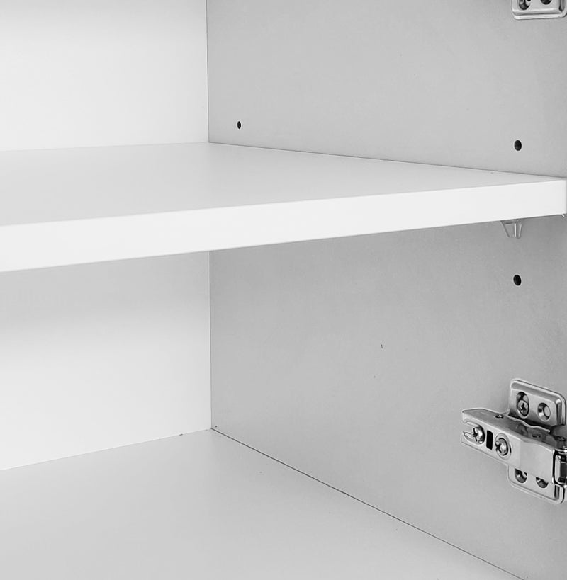 Meuble TV Blanc Élégant et Fonctionnel avec Portes Push-to-Open et Étagères Réglables AEKRON