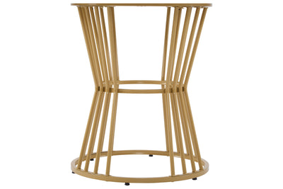 Table à Manger Ronde Blanche Effet Marbre avec Piétement Métallique Design AIZU
