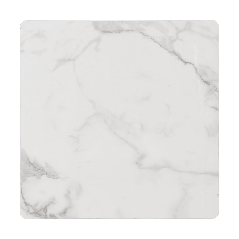 Set de 2 Tables Basses Carrées Effet Marbre Blanc et Noir - Design Moderne avec Pieds Réglables AVEDS