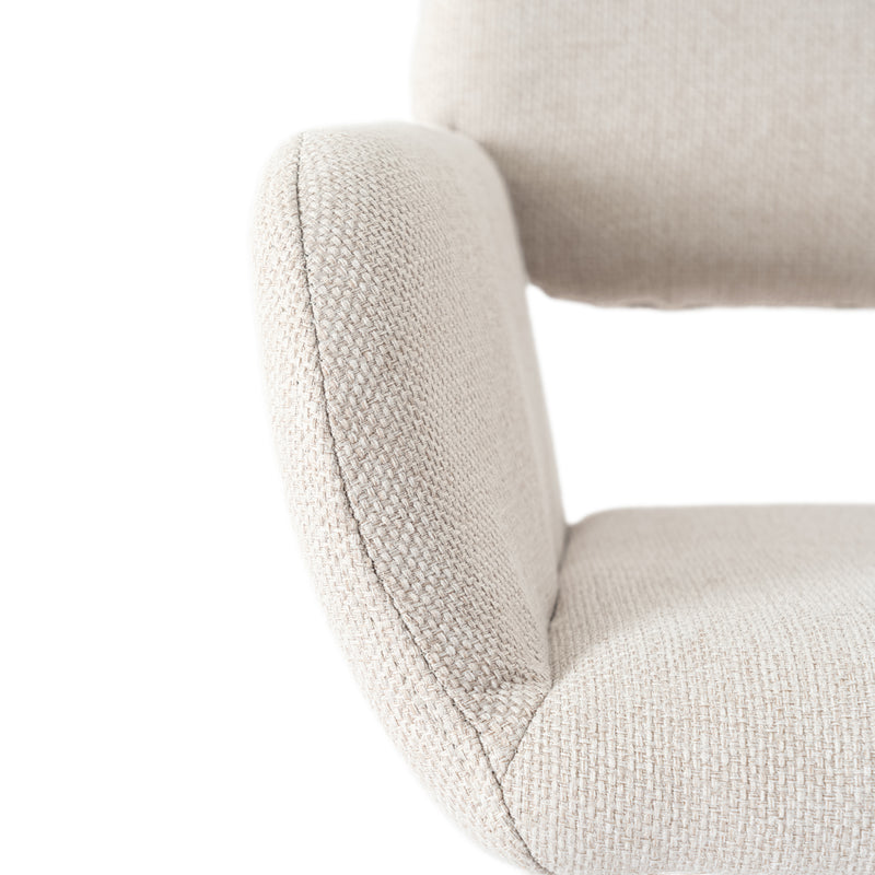 Set of 2 Scandinavian swivel dining chairs in beige fabric CALIFORNIA KD BEIGE SWIVEL