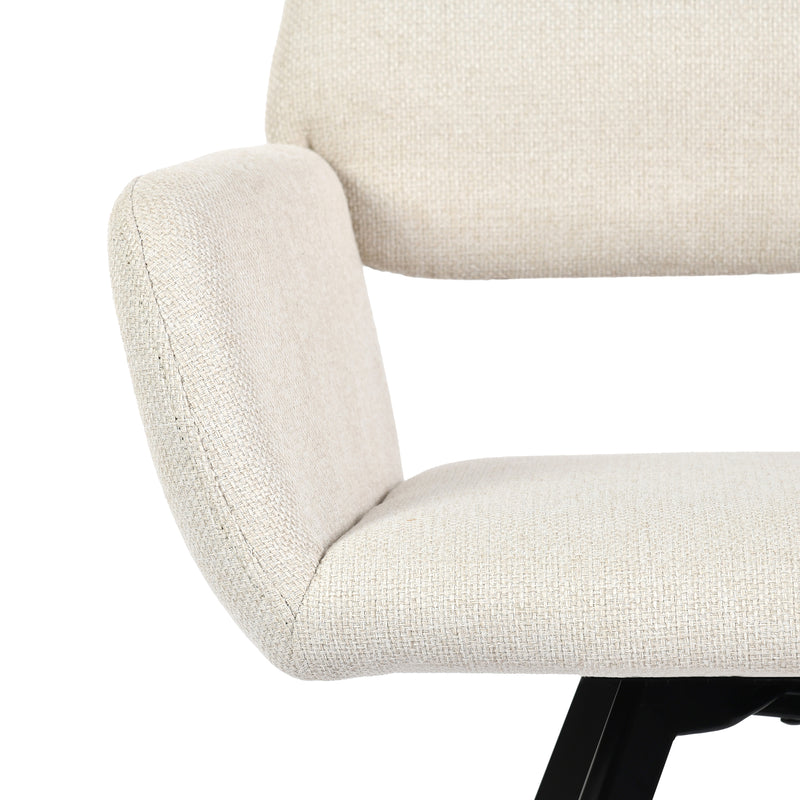 Set of 2 Scandinavian swivel dining chairs in beige fabric CALIFORNIA KD BEIGE SWIVEL